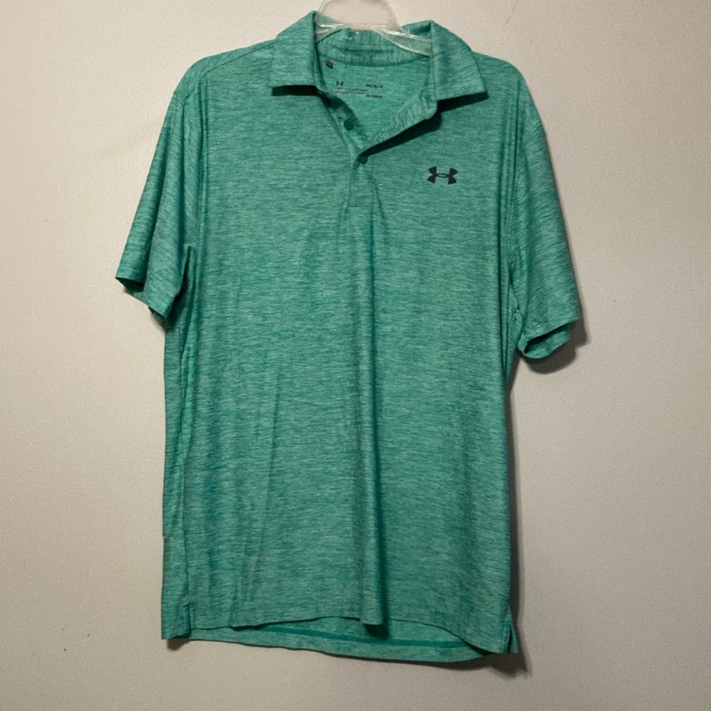 Under Armour green teal polo sz. M